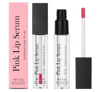 2PCS Pink Lip Serum Plumper,Pink Tinted Lip Balm,Pin-k Lip Serum,Instant Lip Plumping Gloss,Pin-k Lip Plumper to Reduce Fine Lines,Clear Lip Gloss,Color Changing L-ip Gl-oss,Nourishing Repair Li-p Oil
