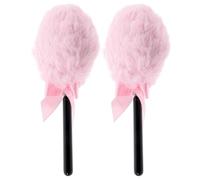 2pcs Pink Lollipop Shape Face Makeup Powder Puff with Handle | Plush Fibre Texture, Gentle on Sensitive Skin, Suitable for Foundation and Mineral Powder, Makeup Artists, Professionals