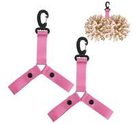 2pcs Pink Pom Pom Holder for Cheerleaders, Cheerleading Backpack Accessory with Snap Button for Team Tags Cheer Bag Essentials Equipment