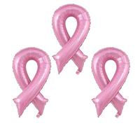 2Pcs Pink Ribbon Balloons - Breast Cancer Awareness Foil Balloons, Ribbon Shape Jumbo Pink Balloon for Health Campaigns, Fundraising, Charity Events, October Awareness Party Decorations