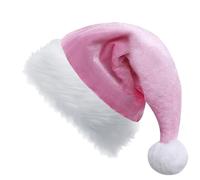 2pcs Pink Santa Hat Sparkly Xmas Hats for Adult,Thickened Classic Father Christmas Hat Santa Costume,Sequin Xmas Hat Plush Luxury Santa Claus Hat,Xmas Party Hat Cap for Man Women Xmas Holiday New Year