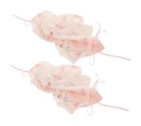 2pcs Pink Satin Floral Hair Scrunchies for Women and Everyday | Lace Floral Design, Soft Comfortable Feel, Day Wear for Parties and Ponytails