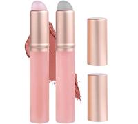 2pcs Pink Silicone Lip Brush With Dust Cap Reusable Makeup Applicator Round Head Portable Brushes With Lids Cosmetic Tools for Lipsticks Lip Balm