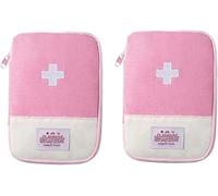 2Pcs Pink - Small First Aid Bag Empty, Empty First Aid Pouch, Mini Portable Medical Bag for Outdoor Camping Hiking Traveling Emergency Bag First Aid Kits Sports and Outdoors（15 * 10.5cm）