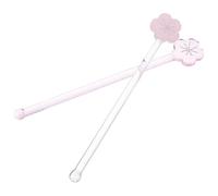 2pcs Pink Star Glass Cocktail Stirrers for Coffee and Juice | Long handled for deep cups, reusable glass build, easy to clean, for family gatherings