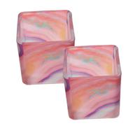 2pcs Pink Tealight Glass Candle Holder Set, 6cm Small Cup