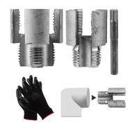 2pcs Pipe Thread Cutting Tools, Steel Premium Threading 1/2'' and 3/4'' Internal & External Integrated Threader Cutter Kit Suitable for PVC PPR MPP Plastic Pipes Fitting