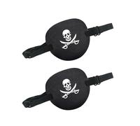 2PCS Pirate Eye Patch for Adults and Kids,Comfortable Adjustable Patches with Buckle Soft Masks for Left or Right Protection Accessories Reusable Cover Black,for Children Cosplay Captain or Daily Use