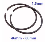 2pcs Piston Ring Set 1.5mm Compatible With Chainsaw And Blower Fits 46mm 47mm 48mm 49mm 50mm 51mm 52mm 54mm 56mm 58mm 60mm 66mm Sizes Replacement Parts(52mm x 1.5mm)