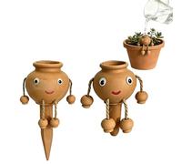 2Pcs Plant Waterer for Vacation, Slow Release Watering Stakes,Efficient Terracotta Self-Watering Spikes, Automatic Drip Irrigation Devices for Potted Plants, Brown