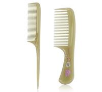 2pcs Plastic Baby Hair Brush Combs Set,1 Fine-Tooth Hairbrush with Cute Bear Printing & 1 Rat Tail Styling Comb for Toddlers Kids Women All Hair Types(Dark Green)