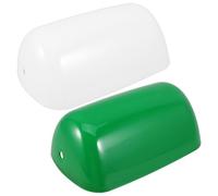 2pcs Plastic Bankers Lamp Shade Replacement Cover for Table Lamp | PP Green Finish, Vintage Retro Style, Easy Replacement, Versatile Use, for Libraries and Piano Lamp