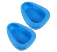 2pcs Plastic Bedpan for Bedridden Patients Blue Contoured Design