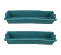 2pcs Plastic Bird Feeder Trough for Chickens and Parakeets, Green | Rectangular Hanging Design, Sturdy Plastic Build, Quick Cleanup for Outdoor Yards and Farm Use