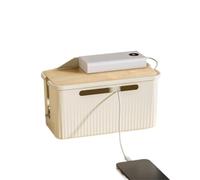 2PCS Plastic Cable Storage Box Multi-Purpose Cord Organizer Desktop Power Management for Office and Home(S)
