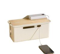 2PCS Plastic Cable Storage Box Multi-Purpose Cord Organizer Desktop Power Management for Office and Home(L)