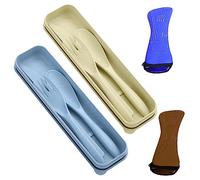 2PCS Plastic Cutlery Set with 2PCS Cutlery Organizer, Fork and Spoon Cutlery Set, Travel Cutlery with Box, Portable Camping Cutlery Set, Reusable, Suitable for Camping, Picnic