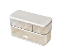 2PCS Plastic Double-Layer Desktop Data Cable Storage Box Charger Charging Finishing Divided Grid for Office and Home(Color 2)
