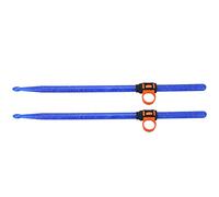 2Pcs Plastic Drumsticks with Silicone Finger Sleeves, Lightweight Percussion Sticks for Beginners, Double Ring Design Drum Kit Accessories for Handheld Drum Practice