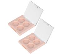 2Pcs Plastic Eye Shadow Case Multi Grid Compartment with Lid for Makeup | Lightweight Storage for Refills, Easy Colour Comparison, Vanity Tabletop Use, Simple and Stylish Design