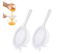2PCS Plastic Fine Mesh Strainer, Nylon Ultra Strainer for Juice,Yogurt, Coffee, Honey, Milk, Flour, Kefir, Nut Milk with Handle