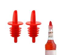 2Pcs Plastic Liquor Bottle Pourers Black- 6 Pack Classic Bottle Pourers for Alcohol, Leak-Proof, Dishwasher-Safe Pour Spouts for Liquor Bottles (Red)