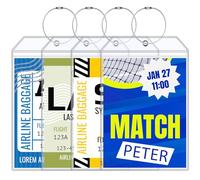 2Pcs Plastic Luggage Tags,Extra Large Golf Luggage Tag 9" x 6",Shipping Label Holder for Golf Bag Carnival Cruise Ships, Transparent, 9 Inches x 6 Inches