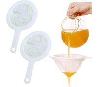 2pcs Plastic Nylon Fine Mesh Strainer, 200 Mesh PP Non Slip Handle for Coffee, Jam, Fruits, Vegetable Straining Set