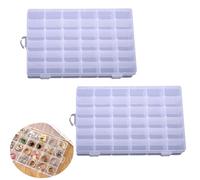 2pcs Plastic Organizer Container Box with Adjustable Dividers, 36 Grids Clear Plastic Parts Organizer Box Compartment Container for Bead, Nail, Jewelry, Art, DIY Crafts, Fishing Tackle, Small Items.