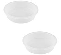 2pcs Plastic Round Bird Feeders Bowls, Wild Birds Seed Feeder Waterer Birdbath Accessories Feeding Station Tray for Goldfinch,Oriole,Hummingbird Ect