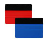 2PCS Plastic Scrapers with Felt Edge - Wallpaper Smoother - Vinyl Squeegee - Vinyl Wrap Tools - for Car Body Wrap, Wallpaper, and Craft Applications (Blue, Red)