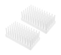 2pcs Plastic Test Tube Drying Rack 66 Columns White