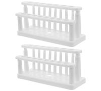 2pcs Plastic Test Tube Rack 15 Holes 9 Columns White Holder