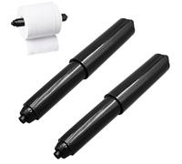 2PCS Plastic Toilet Roll Holder Black Toilet Roll Holder Insert Accessories Plastic Toilet Roll Tubes Toilet Paper Holder Roller Toilet Paper Spring Holder Replacement Rod for Bathroom