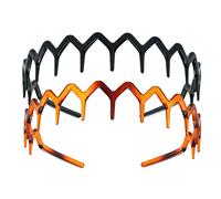 2PCS Plastic Zigzag Headband,Zig Zag Headband - Black,Women Girls Adjustable Sharks Tooth Headbands, Plastic Wavy Hair Comb Headbands, Non-Slip Hair Accessories, Fashion Girl Hairband