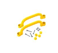 2Pcs Playground Handle Kit, Plastic Yellow Playhouse Grab Handle Climbing Frame Grips with Screws, Park Treehouse Swing Accessories