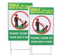 2pcs Please Clean Up After Your Dog Signs, 11.8x7.9 Inch Double-Sided Printing No Peeing Dog Sticker Waste Signs for Yard Lawn Windproof Waterproof Pick Up After Your Pet Plaque Friendly Reminder