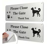 2Pcs Please Close The Gate Sign Dog Please,Dog Signs for Gates,25×9cm
