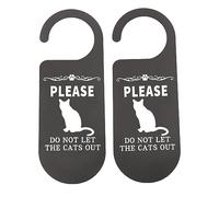 2PCS Please Don' t Let The Cats/Dogs Out Funny Door Hanger Sign Please Do Not Disturb Funny Cat Lovers Decoration Ideal for Cat House (LET THE CATS OUT EU)