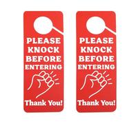 2PCS Please Knock Before Entering Door Hanger Warning Sign For Meeting Rooms, Home Office, Hotel (please knock UK)
