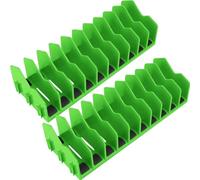 2PCS Plier Organizer, 10 Slots Plier Rack with Nonslip Rubber Base, Plastic Cutter Storage Shelves, Toolbox Drawer Organizer for 3" Height, Green Rack for Tool Box Drawer