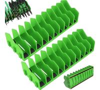 2PCS Plier Organizer, 10 Slots Plier Rack with Nonslip Rubber Base, Plastic Cutter Storage Shelves, Toolbox Drawer Organizer for 3" Height, Green.