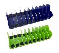 2PCS Plier Sorting Rack with 10-Slot Structure and Non-Slip Rubber Base for Improved Tool Accessibility in Drawers (green yellow)