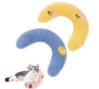 2PCS Plinko Dog Pillow - U Shaped Pet Calming Toy,Little Pillows for Cat Head to Lay On,Dog Calming Pillow,Cat Hugging Pillow,Curved Soft Pet Calming Pillow for Relief,Sleeping Improve (Yellow+Blue)