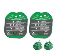 2pcs Plug Tester Socket Uk With Plug For Lcd Display,220v-250v,Automatic Electronic Rcd Plug Tester,Neutral Leakage And Polarity Detector，7 Diagnostic Results For Power Socket Wiring Inspection