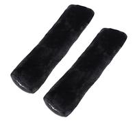 2pcs Plush Auto Seat Belt Cover Fluffy Faux Sheepskin Shoulder Pad Winter Soft ComfyHarness Seatbelt Strap Pad with Removable Pearl Decor for Car Truck SUV Airplane