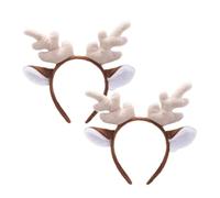 2PCS Plush Christmas Headband Reindeer Antlers Hair Hoop Cosplay Fancy Dress Party Headpiece (#4, One Size)