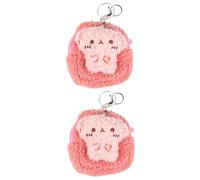 2pcs Plush Coin Purse Zippered Wallets for Women Small Wallet Purse Mini Wallet Mini Things for Purse Mini Cosmetic Bag Key Chain Wallet Cute Toiletry Bags for Women ， Pink/150