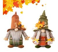 2PCS Plush Fall Gnomes Sunflower Maple Leaf Women and Men Thanksgiving Gnomes Harvest Gnome Fall Decorations for Home Table Thanksgiving Decor