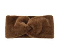 2pcs Plush Headband Winter Warm Wide Elastic Hair Band Solid Turban Ear Warmer Hairband Soft DIY Accessories Headwear For Winter(Brown)